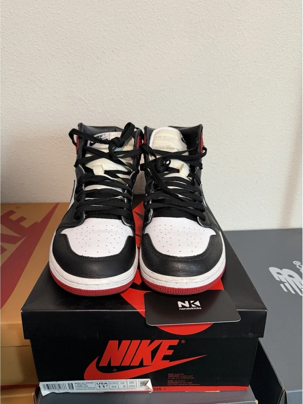 Air Jordan 1 High OG Size 11.5W/10M Black/Black-White-Varsity Red CD0461-016
